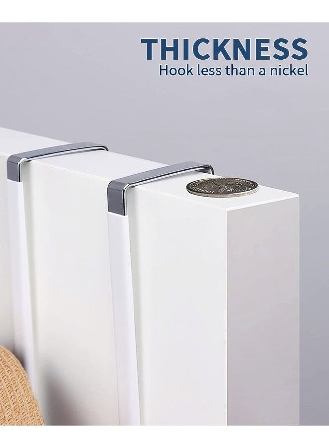 6 Packs over the Door Hooks, Single Hooks Hanger Metal for Hanging Towel, Coats, Clothes, Hats, Bags, Over the Door Hangers with Soft Rubber Surface Prevents Scratches (White) - Image 3